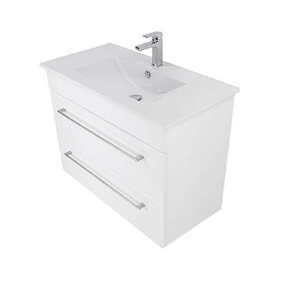 Newtech Citi 900 Wall Hung 2 Drawer Vanity in Gloss White