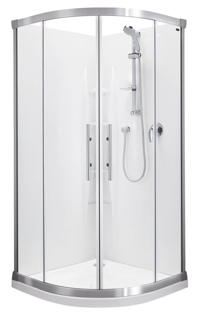 Englefield Valencia 1000x1000 Round Sliding Shower Satin